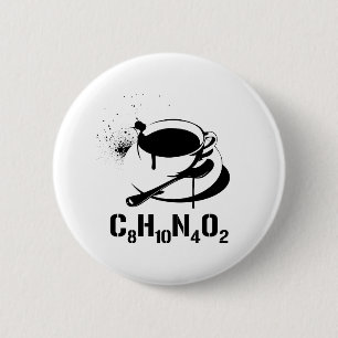 Badge Rond 5 Cm Café C8H10N4O2