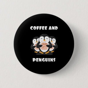 Badge Rond 5 Cm Café Et Pingouins