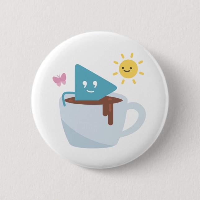 Badge Rond 5 Cm Café et soleil Selby (Devant)