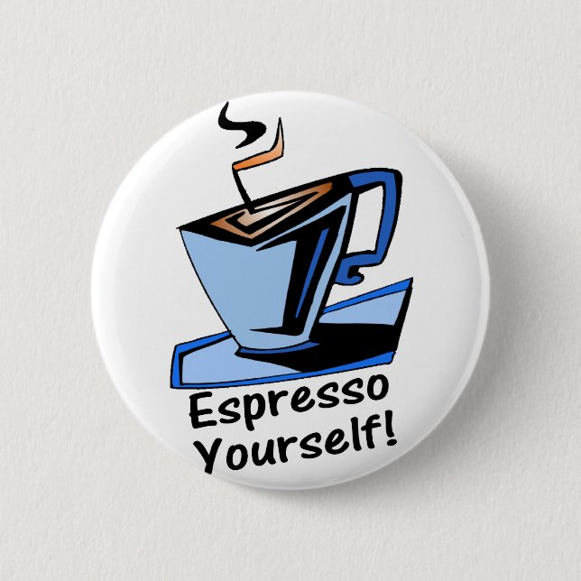 Badge Rond 5 Cm café express-vous-même (Devant)