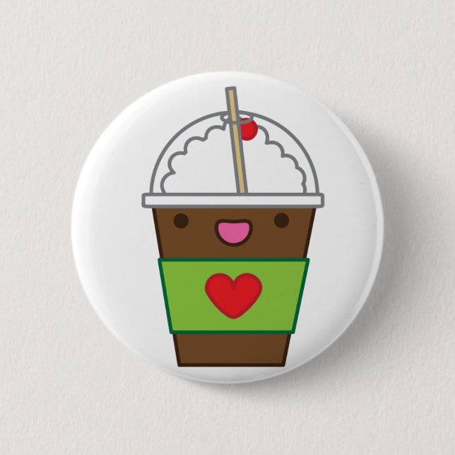 Badge Rond 5 Cm Café mocha glace (Devant)