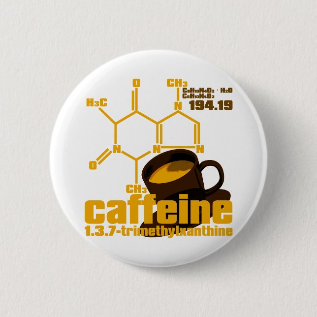 Badge Rond 5 Cm Caféine (Devant)