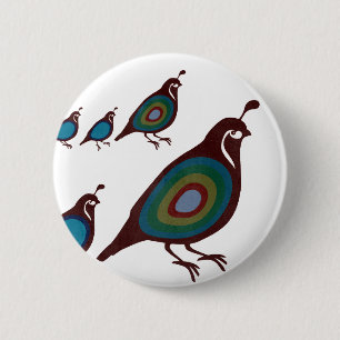 Badge Rond 5 Cm Cailles