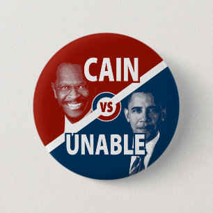 Badge Rond 5 Cm Caïn contre le bouton incapable de campagne de