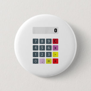 Badge Rond 5 Cm Calculatrice Costumes d'Halloween paresseux et fac