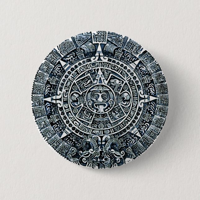 Badge Rond 5 Cm Calendrier maya / Maya Kalender (Devant)