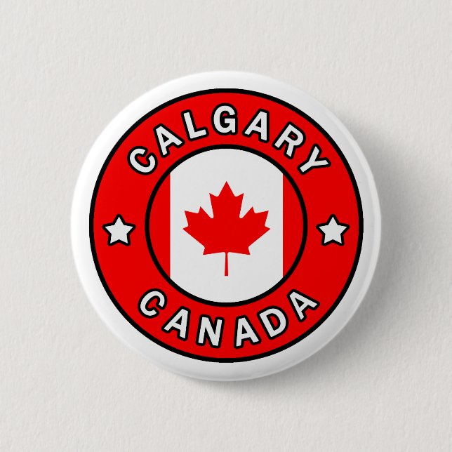 Badge Rond 5 Cm Calgary Canada (Devant)