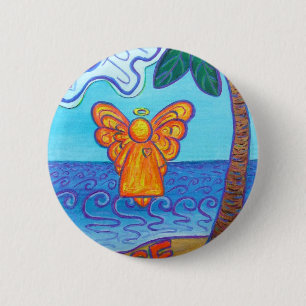 Badge Rond 5 Cm California Beach Angel
