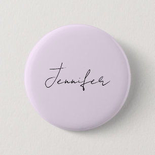Badge Rond 5 Cm Calligraphie de couleur pastel Élégant Simple Nom