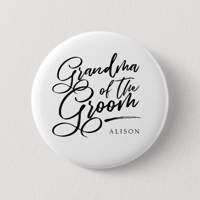 Badge Rond 5 Cm Calligraphie grand-mère de la chambre élégante (Devant)