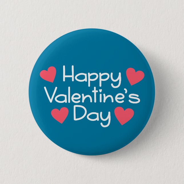 Badge Rond 5 Cm Calligraphie Heureuse Sainte-Valentin | Bouton d'é (Devant)