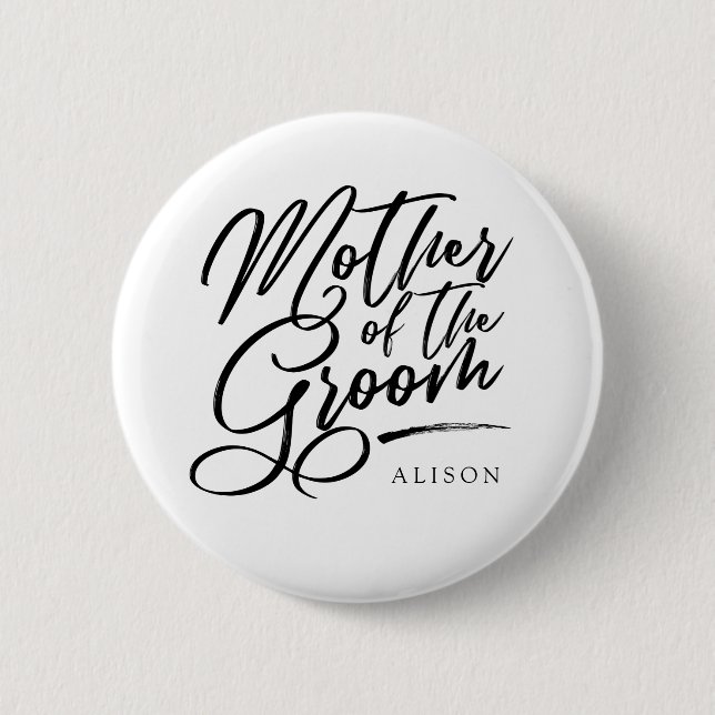 Badge Rond 5 Cm Calligraphie Mère de la salle élégante (Devant)