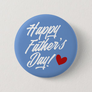 Badge Rond 5 Cm Calligraphie simple de Fête des pères heureuse B