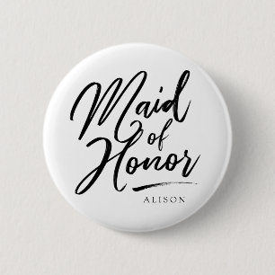 Badge Rond 5 Cm Calligraphy Maid of Honor