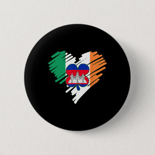 Badge Rond 5 Cm Cambodge Drapeau cambodgien fier St. Patricks Day