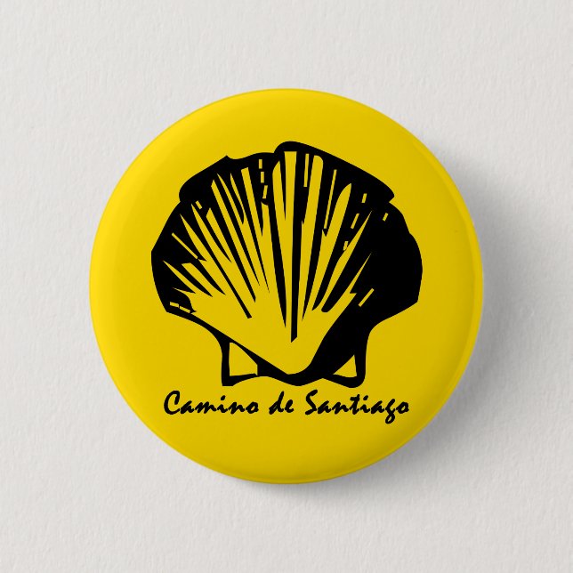 Badge Rond 5 Cm Camino de Santiago, insigne de pèlerinage (Devant)