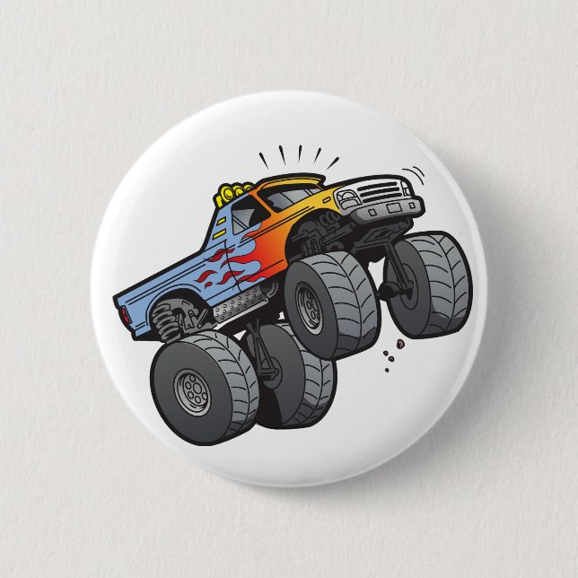 Badge Rond 5 Cm Camion à grande roue (Devant)