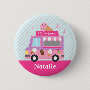 Badge Rond 5 Cm Camion de Glace Coloré et Mignon pour Filles