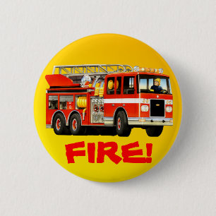 Badge Rond 5 Cm Camion de pompiers