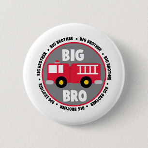 Badge Rond 5 Cm Camion de pompiers de frère