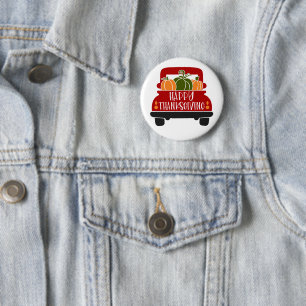 Badge Rond 5 Cm Camion de Thanksgiving