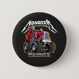 Badge Rond 5 Cm Camion monstre de dessin animé