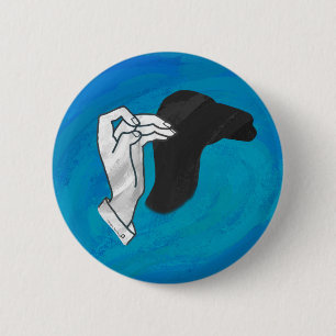 Badge Rond 5 Cm Camion Ombre Sur Bleu