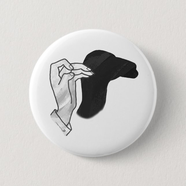 Badge Rond 5 Cm Camion Silhouette à la main (Devant)