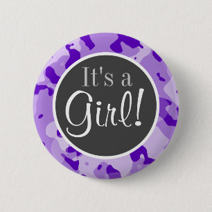 Badge Rond 5 Cm Camo Améthyste Violet; Camouflage