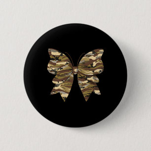 Badge Rond 5 Cm Camo Coquette Bow Chasse au canard Femmes Mignonne