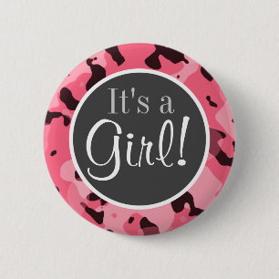 Badge Rond 5 Cm Camo rose Brink ; Camouflage