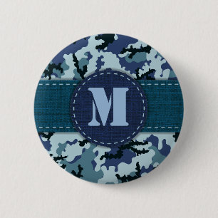 Badge Rond 5 Cm Camouflage de la marine
