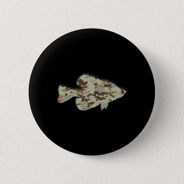 Badge Rond 5 Cm Camouflage Pan Poisson Silhouette Camo numérique C (Devant)