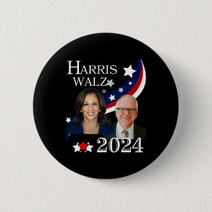 Badge Rond 5 Cm Campagne de l'élection présidentielle de Walz 2024