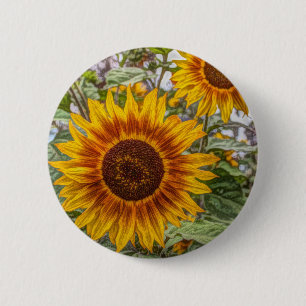 Badge Rond 5 Cm campagne française jardin d'été heureux