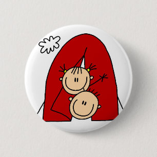 Badge Rond 5 Cm Camper dans le bouton de tente