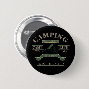 Badge Rond 5 Cm Camping extérieur vie de camping