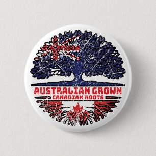 Badge Rond 5 Cm Canada Australie Australienne Racines d'arbres