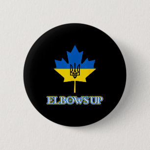 Badge Rond 5 Cm Canada soutient l'Ukraine, donne un coup de coude