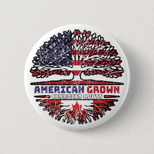 Badge Rond 5 Cm Canadian Canada US American États-Unis