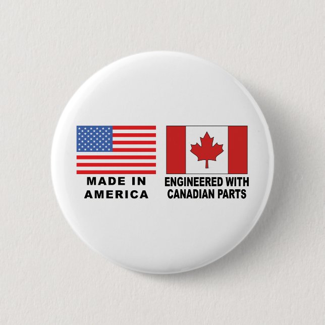 Badge Rond 5 Cm Canadien américain (Devant)