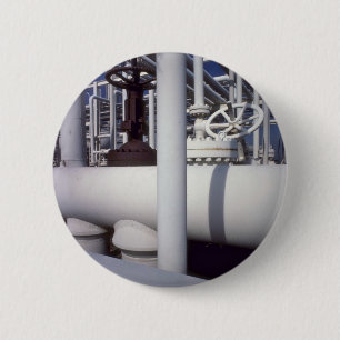 Badge Rond 5 Cm Canalisation de raffinerie de pétrole