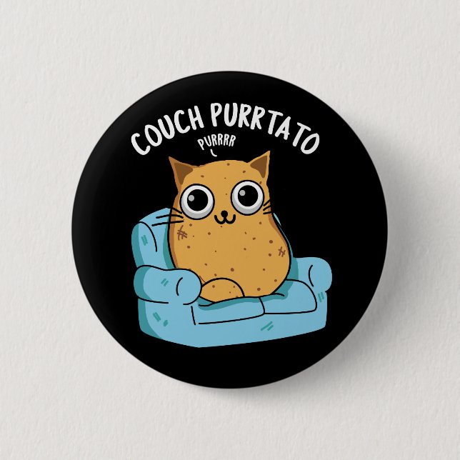 Badge Rond 5 Cm Canapé Purtato Funny Potato Pun Dark BG (Devant)