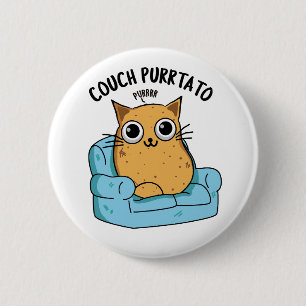 Badge Rond 5 Cm Canapé Purtato Funny Pun de pommes de terre