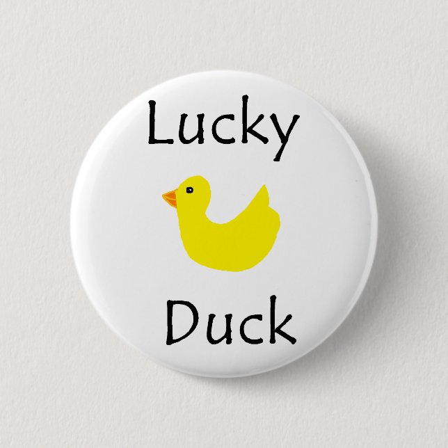 Badge Rond 5 Cm Canard chanceux (Devant)