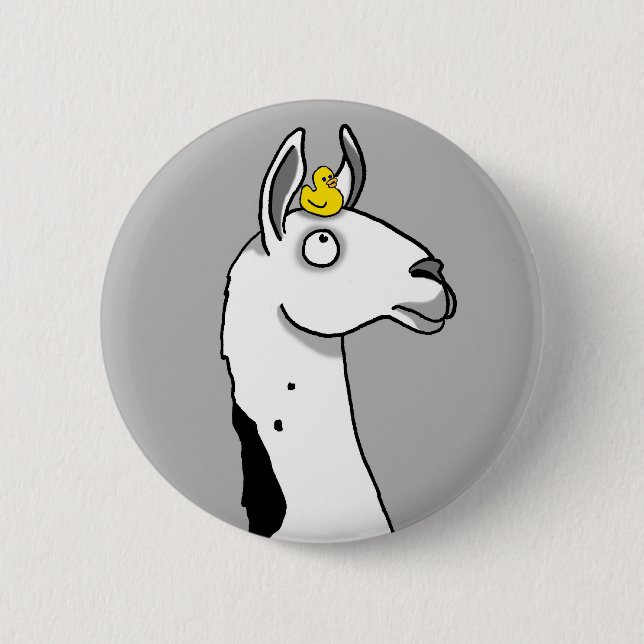 Badge Rond 5 Cm Canard de lama de lama… ? (Devant)