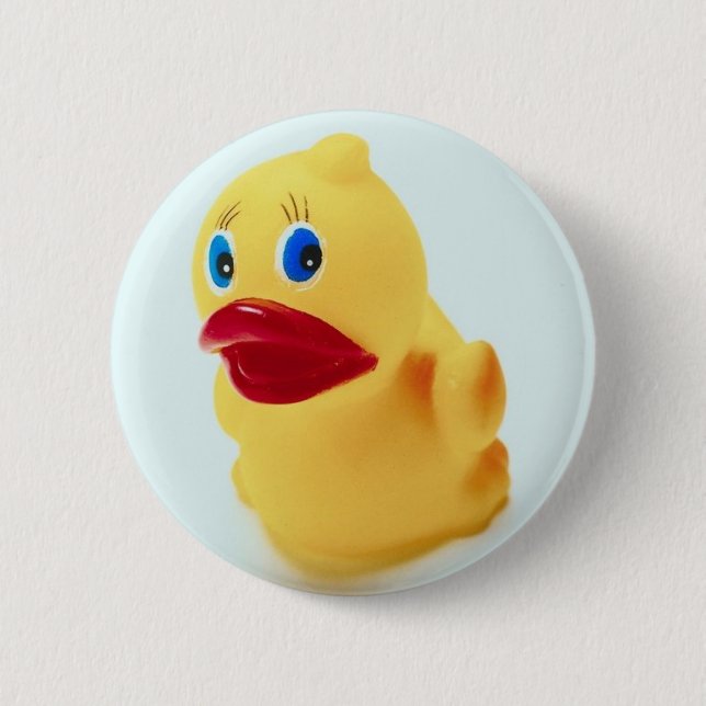 Badge Rond 5 Cm Canard en caoutchouc adorable (Devant)