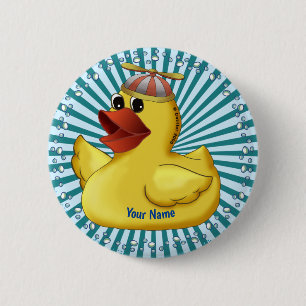 Badge Rond 5 Cm Canard en caoutchouc avec bonnet 