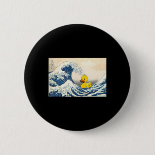 Badge Rond 5 Cm Canard en caoutchouc Grande Vague Mignon Caneton C
