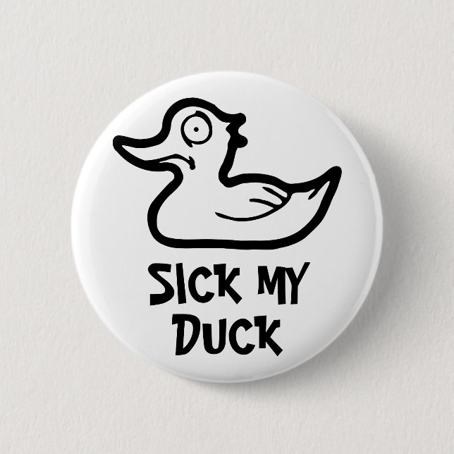 Badge Rond 5 Cm Canard malade (Devant)